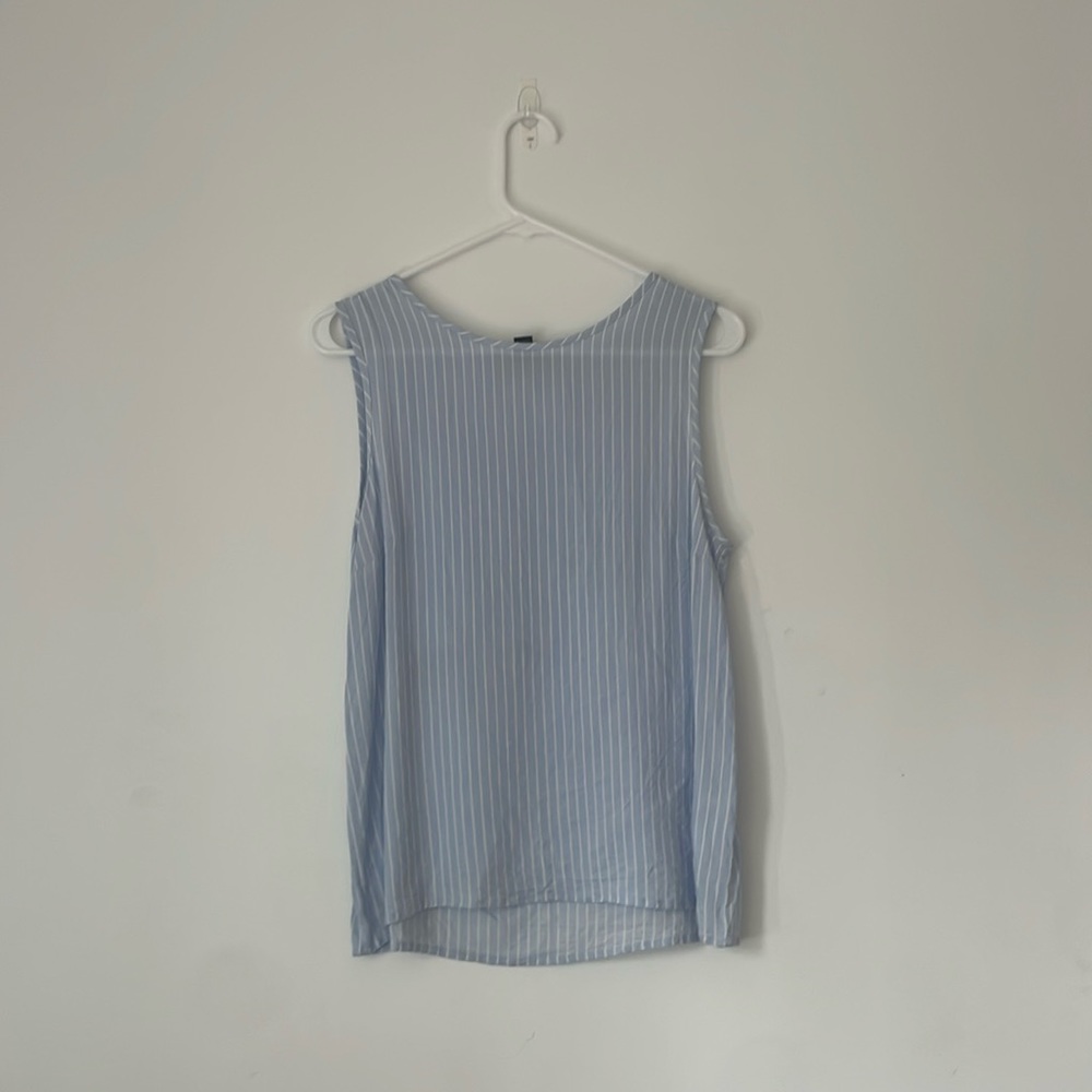 Banana Republic blue and white striped tank top